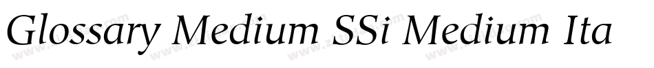 Glossary Medium SSi Medium Italic字体转换